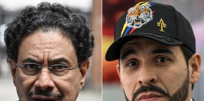 El candidato de la izquierda, Iván Cepeda (izq), y el candidato de la centro derecha y líder de la primera vuelta, Aberlardo De la Espriella (der).