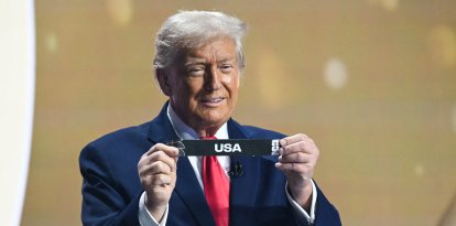 Donald Trump en el sorteo de la Copa del Mundo/ Saul Loeb