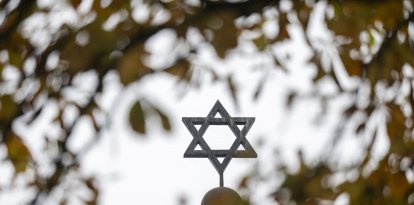 A Star of David is seen on a tower of the synagogue (Files)
