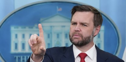 US Vice President JD Vance speaks during a press briefing in the Brady Briefing Room of the White House in Washington, DC, on June 18, 2026. (Photo by Ken Cedeno / AFP)