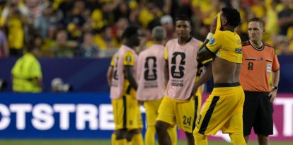 Gonzalo Plata, reacciona al final del partido de fútbol del Grupo E del Mundial 2026 entre Ecuador y Curazao