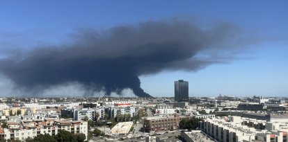 Imagen del incendio en Boyle Heights