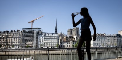 Ola de calor en París-Imagen de Archivo