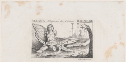Grabado: Magna Britannia con sus colonias reducidas.