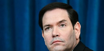 US Secretary of State Marco Rubio attends a bilateral meeting between US President and Qatar's Emir on the sidelines of the G7 summit, in Evian, eastern France, on June 16, 2026. A G7 summit is set to take place June 15 to 17 in the French town of Evian-les-Bains near Switzerland and it will be attended by country leaders as well as the EU's foreign policy chief and ministers from Brazil, Canada, the United Arab Emirates and Turkey. (Photo by Mandel NGAN / AFP)