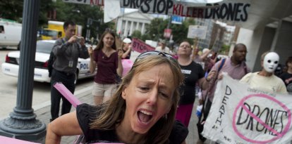 Protestantes del grupo de izquierda Codepink (Imagen de archivo)