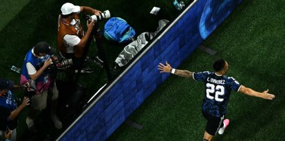 Lautaro Martínez celebra el gol que le dio el pase a Argentina a la final del mundo