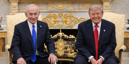 Benjamin Netanyahu y Donald Trump en el Despacho Oval