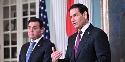El secretario Marco Rubio con el ministro de Relaciones Exteriores de Paraguay, Rubén Ramírez, este 4 de agosto.