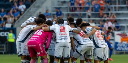 Se ve a los jugadores del Pachuca durante el partido de fútbol de la Leagues Cup entre el FC Cincinnati y el C.F. Pachuca, disputado en el TQL Stadium de Cincinnati, Ohio, el 4 de agosto de 2026. El Cincinnati venció al Pachuca por 3-1.