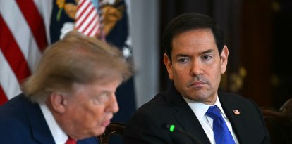 El secretario Marco Rubio junto al presidente Donald Trump.