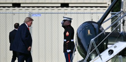 Donald Trump abordando el Marine One/ Mandel Ngan