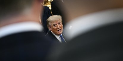 Donald Trump responde a preguntas de la prensa durante una reunión con ejecutivos de la industria turística, este 2 de septiembre.