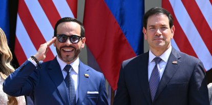 Imagen del presidente de Colombia y el secretario Rubio