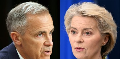 Primer Ministro canadiense Mark Carney  y la Presidenta de la Comisión Europea Ursula von der Leyen