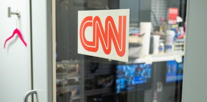 Letrero de CNN en el área de prensa de la Casa Blanca/ Saul Loeb