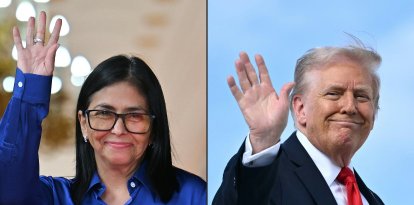 Delcy Rodríguez y Donald Trump/ Juan Barreto, Mandel Ngan