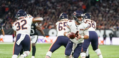 Chase Daniel (quarterback) de los Chicago Bears en acción durante la NFL International Series, un partido de fútbol americano entre los Chicago Bears y los Oakland Raiders celebrado el 6 de octubre de 2019 en el Tottenham Hotspur Stadium de Londres, Inglaterra