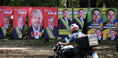 Imágenes de los candidatos presidenciales de Brasil, Luiz Inácio Lula da Silva y Flavio Bolsonaro