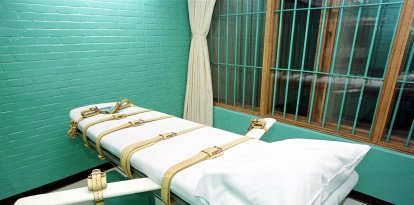 La "cámara de la muerte" de la Unidad de Huntsville del Departamento de Justicia Penal de Texas