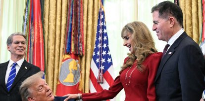 Donald Trump, junto a Michael y Susan Dell