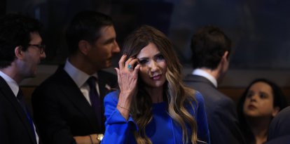 Kristi Noem, en una reunión del Escudo de las Américas, el 22 de septiembre de 2026.