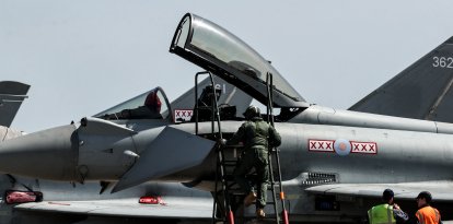 Pilotos de Eurofighter Typhoon en la base RAF Coningsby, en Reino Unido.