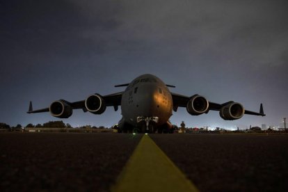 Uno de los aviones con el que se evacuó a las tropas de Afganistán.