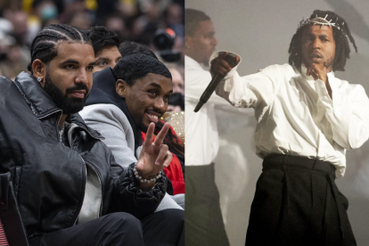 Los raperos Drake y Kendrick Lamar en imágenes superpuesta