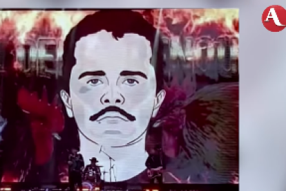 Imagen de "El Mencho" proyectada en concierto de Los Alegres del Barranco