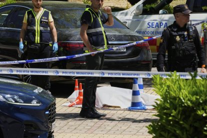 Escena del asesinato de Andriy Portnov en Madrid, España