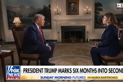 Donald Trump en la entrevista de Fox News con la periodista María Bartiromo
