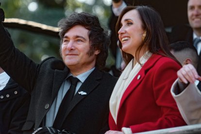 El presidente argentino Javier Milei y la vicepresidenta Victoria Villarruel (imagen de archivo)