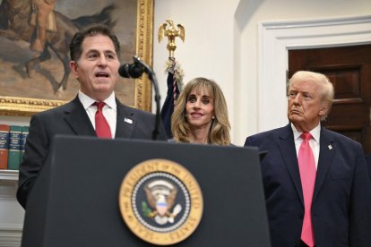 Michael Dell y Susan Dell con Donald Trump/ Andrew Caballero- Reynolds
