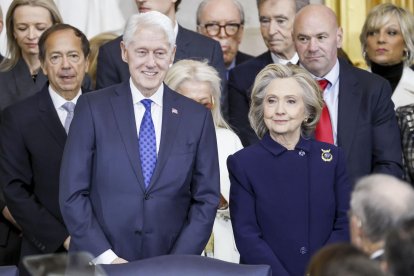 Former US President Bill Clinton and former US Secretary of State Hillary Clinton