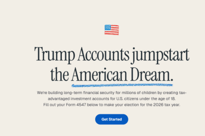 Captura de pantalla de la Página oficial de las Cuentas Trump