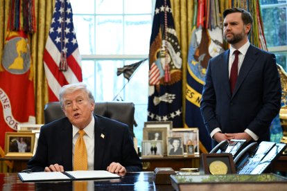 Donald Trump y JD Vance en el Salón Oval/ Annabelle Gordon