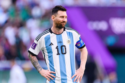 Lionel Messi, durante un partido con la Selección de Argentina en el Mundial de Qatar 2022.