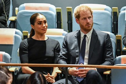 Megan Markle accompanies Harry of England at the United Nations Assembly.