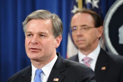 Christopher Wray, director del FBI durante una rueda de prensa en 2022 (imagen de archivo).