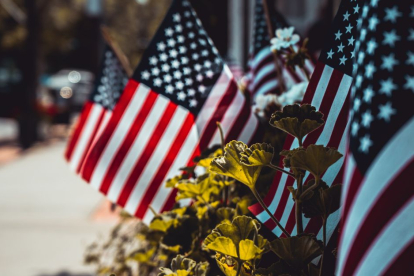 Banderas de Estados Unidos. Imagen de archivo.