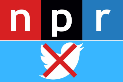 Logo de NPR con el de Twitter.