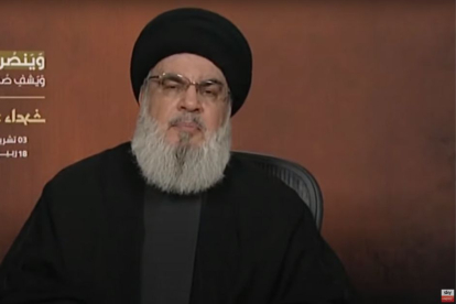 Sayyed Hassan Nasrallah, líder de la organización terrorista Hezbolá.