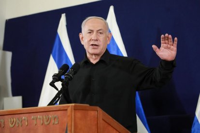 El primer ministro de Israel, Benjamin Netanyahu, durante una comparecencia.