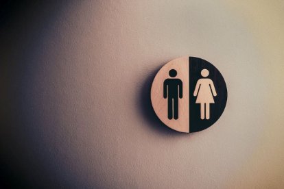 Men's and women's restroom signs.