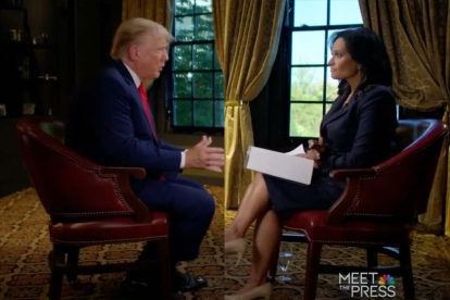 Donald Trump con la presentadora Kristen Welker. / Captura de pantalla