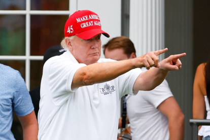 Donald Trump, durante el torneo de golf LIV Golf Invitational Series Bedminster.