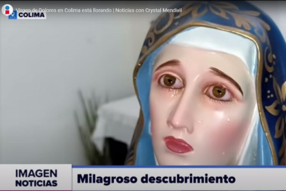 Imagen de la Virgen de El Chanal llorando.