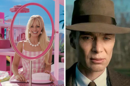 Montaje de las películas 'Barbie' y 'Oppenheimer', dos de las películas más esperadas del verano que aterrizan en la gran pantalla el jueves, 20 de julio.