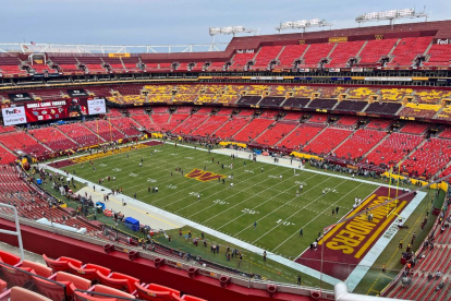 FedExField, estadio de Washington Commanders de la NFL. Imagen de archivo.